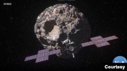 Screenshot of simulation video of NASA's Psyche mission