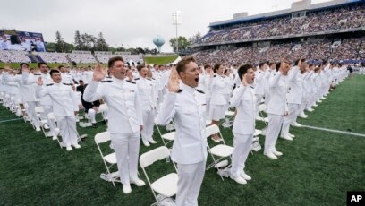 Biden Warns Naval Academy Grads of 'Brutal' Russia and an