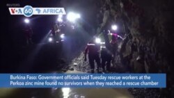 VOA60 Africa - Rescuers have found no sign of eight miners trapped for month in a zinc mine there