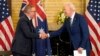 FILE - President Joe Biden, right, shakes hands with Australian Prime Minister Anthony Albanese during the Quad leaders summit meeting at Kantei Palace, May 24, 2022, in Tokyo.