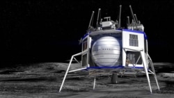 Shown is an artist's concept of a Blue Origin commercial lunar lander on the Moon. Blue Origin was one of five companies announced on Nov. 18, 2019, as taking part in NASA’s Commercial Lunar Payload Services or CLPS initiative. (Image Credit: Blue Origin