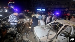تصویری از محل انفجار انتحاری در کراچی پاکستان. ١٢ مه ٢٠٢٢
