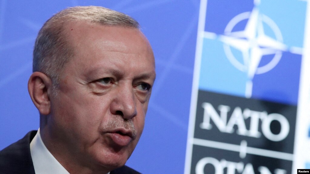 土耳其总统埃尔多安2021年6月出席北约峰会（路透社）(photo:VOA)