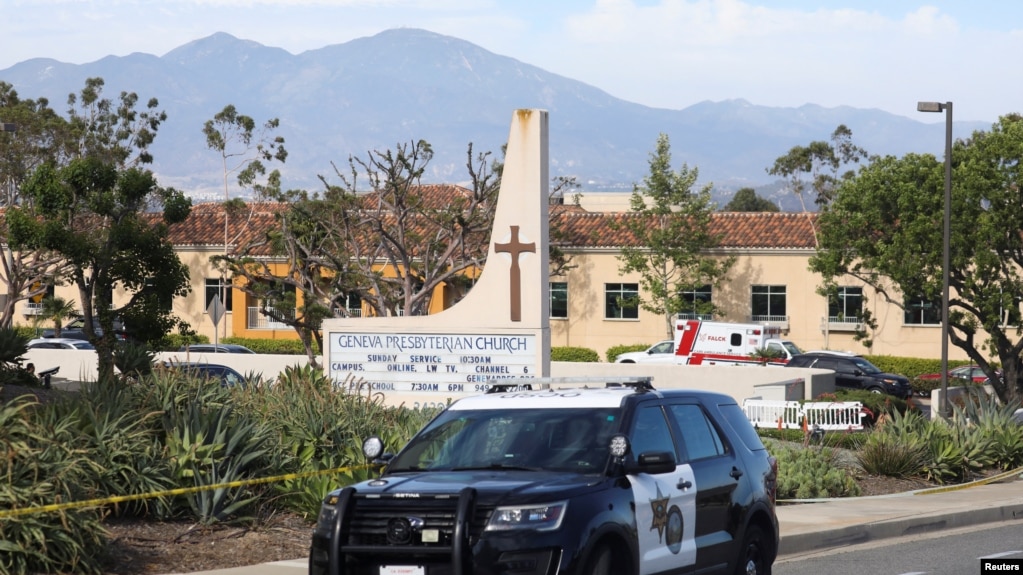 美国南加州一个基督长老会教堂2022年5月15日发生枪击事件。（路透社）(photo:VOA)