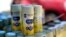 Infant formula is stacked on a table during a baby formula drive to help with the shortage, May 14, 2022, in Houston. 