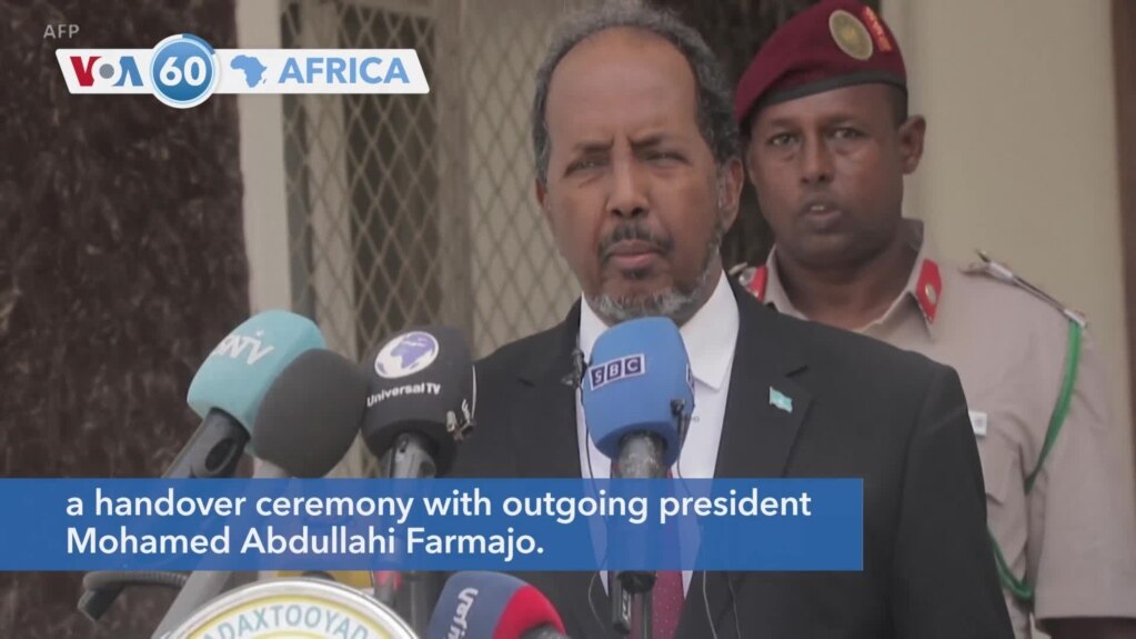 VOA60 Africa - Hassan Sheikh Mohamud officially became the new president of Somalia