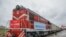 FILE - A train bound for Duisburg, Germany, carrying containers departs from Wuhan as China-Europe Railway Express service resumes in Wuhan, Hubei province, then the epicenter of China's COVID-19 outbreak, March 28, 2020.