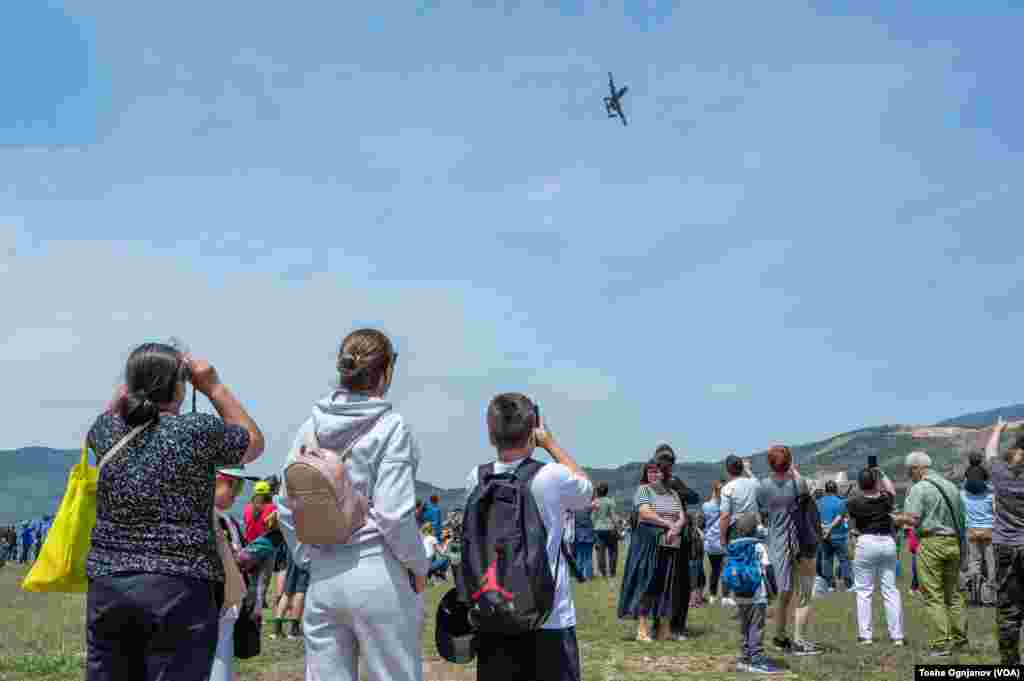 Exhibition of helicopters and jet planes at open day of the NATO drill &quot;Swift Response 22&quot;, near Skopje, North Macedonia