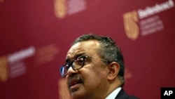 World Health Organisation (WHO) director-general Dr. Tedros Adhanom Ghebreyesus speaks at a news conference in Cape Town, South Africa, Friday, Feb. 11, 2022. On June 2, the WHO announced it expects a significant drop in African deaths in 2022. 
