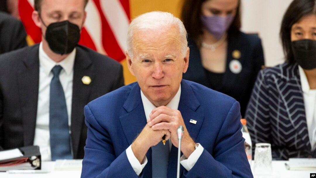 Presiden AS Joe Biden dalam KTT para pemimpin Quad di Tokyo, Jepang Selasa (24/5). 