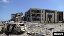 View of the damages caused by a missile strike in Zatoka village, Odesa region, Ukraine amid Russia's invasion of Ukraine, May 16, 2022.