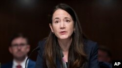 Director of National Intelligence Avril Haines testifies during a Senate Armed Services hearing to examine worldwide threats on Capitol Hill in Washington, May 10, 2022.