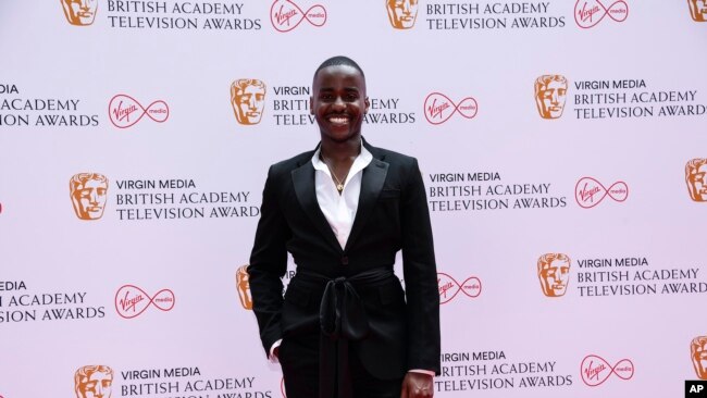Ncuti Gatwa poses for photographers upon arrival for the British Academy Television Awards in London, June 6, 2021.