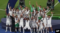 Real Madrid lokacin da ta daga kofin 2021/2022 UEFA