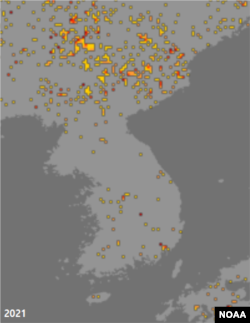 지난해 5월 북한의 가뭄지수. 전반적으로 가뭄이 없었다는 사실을 알 수 있다. 자료=NOAA