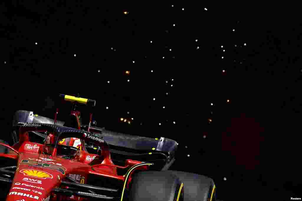 Ferrari's Carlos Sainz Jr. practices before the Monaco Grand Prix, Circuit de Monaco, Monte Carlo, Monaco.