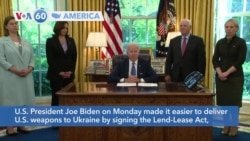 VOA60 America - Biden signs Lend-Lease Act to speed up US weapons deliveries to Ukraine