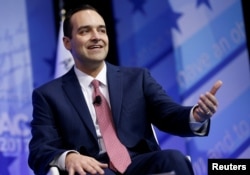 FILE - Andrew Bremberg, then-Director of the White House Domestic Policy Council, speaks at the Conservative Political Action Conference in Oxon Hill, Maryland, Feb. 24, 2017.