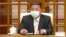 Hình ảnh từ kênh KRT cho thấy nhà lãnh đạo Triều Tiên Kim Jong Un đeo khẩu trang trong cuộc phỏng vấn về ca nhiễm COVID-19 được báo cáo đầu tiên tại Bình Nhưỡng vào ngày 12/5/2022.