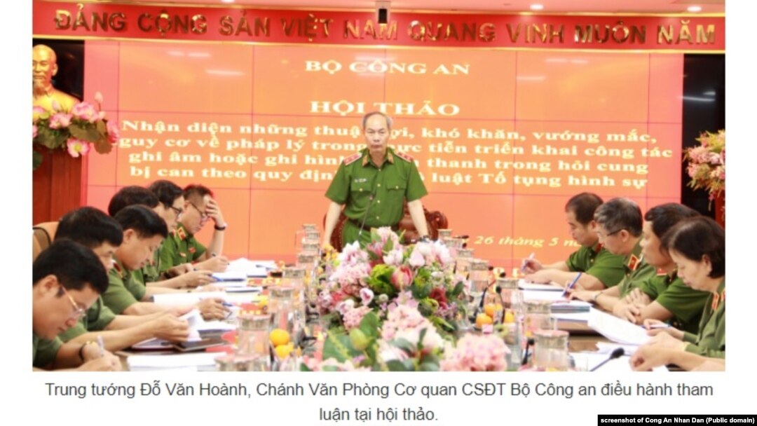 Hội thảo của Bộ Công an Việt Nam về ghi âm, ghi hình các cuộc hỏi cung, Hà Nội, 26/5/2022.