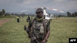 FILE: A DRC soldier during a security patrol around the Kiwanja airfield following fights with M23 rebels in Rutshuru, 70 kilometres from the city of Goma in eastern DRC. April 3, 2022 