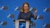 FILE - United States Ambassador to NATO Julianne Smith speaks during a media conference at NATO headquarters in Brussels, Tuesday, Feb. 15, 2022. 