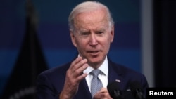 U.S. President Joe Biden answers questions from the news media at the White House in Washington, U.S., May 10, 2022.