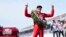 Marcus Ericsson, of Sweden, celebrates after winning the Indianapolis 500 race at Indianapolis Motor Speedway in Indianapolis, Indiana, May 29, 2022.