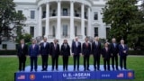 President Joe Biden and leaders from the Association of Southeast Asian Nations (ASEAN) participate in a group photo on the South Lawn of the White House in Washington, May 12, 2022. 