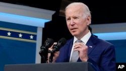 FILE - President Joe Biden speaks about inflation in the South Court Auditorium on the White House complex in Washington, May 10, 2022. Biden is hosting leaders from the Association of Southeast Asian Nations in Washington on Thursday, May 12. (AP Photo/M