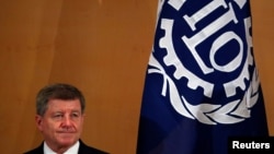 Direktur Jenderal Organisasi Perburuhan Internasional (ILO) Guy Ryder menghadiri Konferensi Perburuhan Internasional ILO ke-108 di Perserikatan Bangsa-Bangsa di Jenewa, Swiss 10 Juni 2019. (Foto: REUTERS/Denis Balibouse)