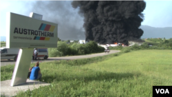 Fire in a factory in Bihać, Northwest Bosnia