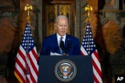 President Joe Biden speaks during a media availability on the sidelines of the G20 summit meeting, in Bali, Indonesia, Nov. 14, 2022.