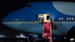 President Joe Biden boards Air Force One at Andrews Air Force Base in Maryland, Nov. 10, 2022, en route to Sharm El-Sheikh, Egypt, to attend the COP27 climate conference. From Egypt, he will head to Cambodia for an ASEAN-U.S. summit.