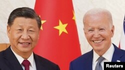 2022年11月14日，美国总统拜登与中国国家主席习近平在印尼巴厘岛20国集团峰会间隙举行会晤。（路透社）