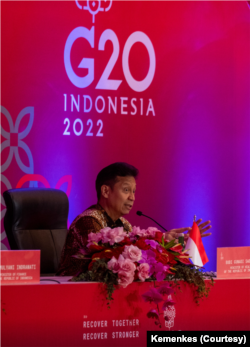 Menteri Kesehatan Budi Gunadi Sadikin di G20 Bali. (Foto: Courtesy/Kemenkes)