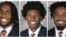 Jwe foutbol Inivesite Vijini ki mouri nan yon fiziyad Dimanch 13 Novanm: (goch a dwat) Devin Chandler, Lavel Davis Jr. ak D'Sean Perry. 