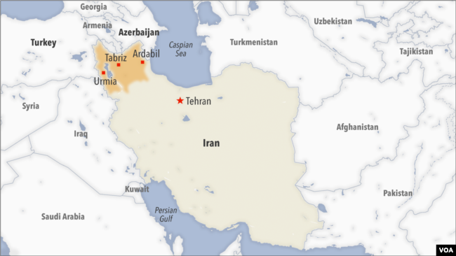 Azerbaijani-Turkish population centers in northwestern Iran