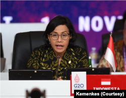 Menteri Keuangan Sri Mulyani di G20 Bali. (Foto: Courtesy/Kemenkes)