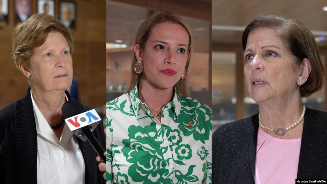 De izquierda a derecha las diputadas: María Marta Padilla, del Progreso Social Democrático; Monterrat Ruiz Guevara, del Partido Liberación Nacional; y Pilar Cisneros, del también partido Progreso Social Democrático.