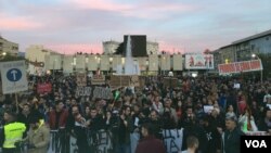 Peti protest protiv vlasti crnogorskog predsednika Mila Đukanovića u Podgorici, Crna Gora, 16. marta 2019.