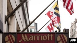 FILE - The Marriott logo is seen in Washington, Nov. 30, 2018.