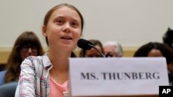 Greta Thunberg habló a legisladores en Washington para exigirles una mayor acción para combatir el cambio climático.