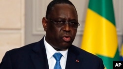 Le président Macky Sall en visite à Paris, le 12 juin 2017.