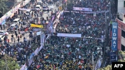 Bangladesh Nationalist Party (BNP) activists gather during an anti-government rally in Dhaka, Bangladesh, Jan. 11, 2023.