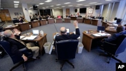 Texas Board of Education members attend a meeting, Wednesday, Nov. 18, 2015, in Austin, Texas. (AP Photo/Eric Gay)