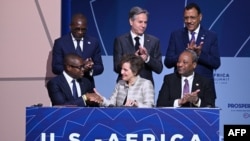 U.S. Secretary of State Antony Blinken attends a Regional Compact Signing with the presidents of Benin, Patrice Talon and Niger, Mohamed Bazoum, during the US-Africa Leaders Summit at the Walter E. Washington Convention Center in Washington, DC, on December 14, 2022. 