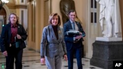 House Speaker Nancy Pelosi, D-Calif., leaves the chamber as the final votes of the 117th Congress are cast for a $1.7 trillion federal spending bill, at the Capitol in Washington, Dec. 23, 2022.