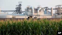 FILE - Developers plan to build carbon capture pipelines connecting some ethanol refineries, such as this one in South Dakota shown on July 22, 2021. The EPA has proposed increasing the amount of ethanol and other biofuels that must be blended into the nation's fuel supplies.
