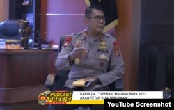 Kapolda Sulawesi Tengah Irjen Pol Rudy Sufahriadi berbicara dalam Podcast Presisi Polda Sulteng, Selasa (6 Desember 2022) (Foto: Tangkapan Layar)